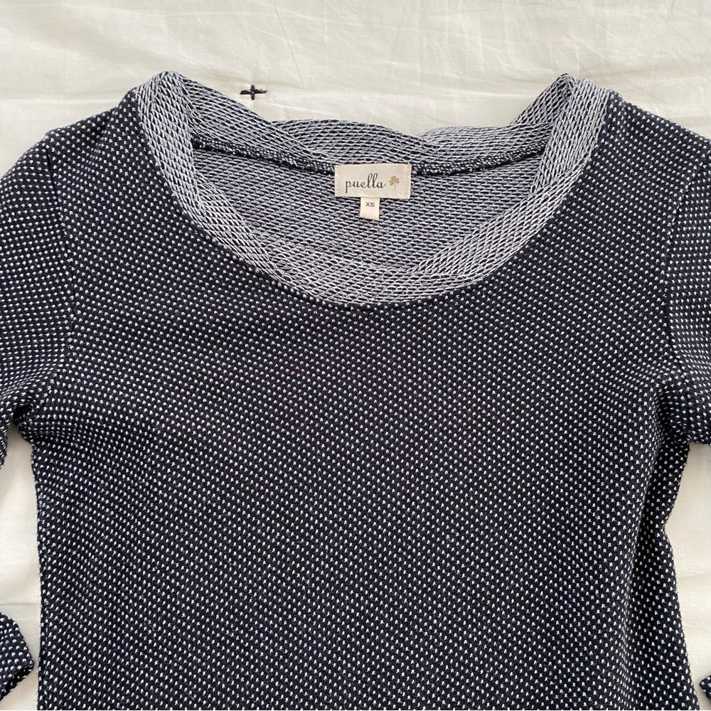 Anthropologie Puella Women's Textured Abingdon Dress Extra Small Gray/Black - Picture 5 of 8